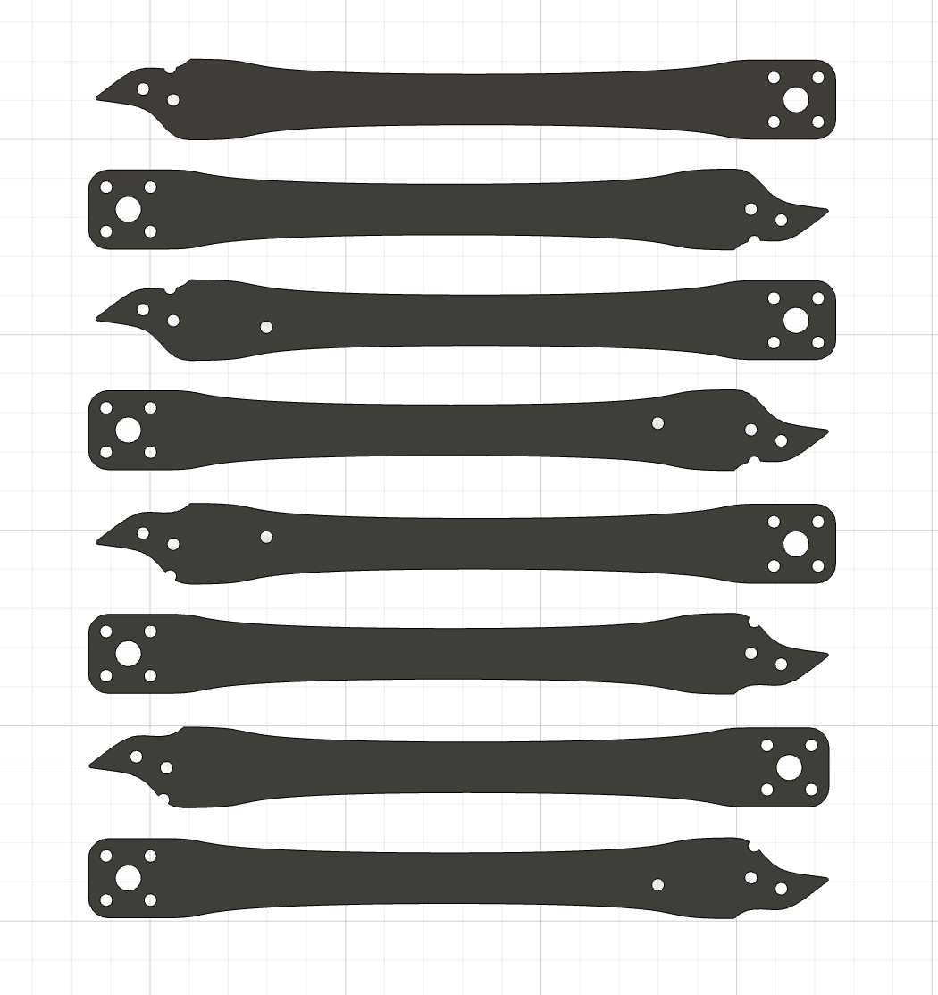 Arms drawing exported for CNC milling
