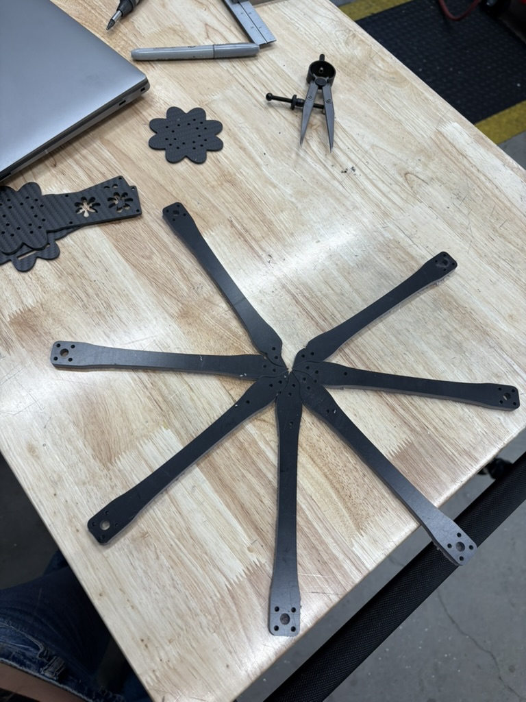 Freshly CNC-cut parts laid out
