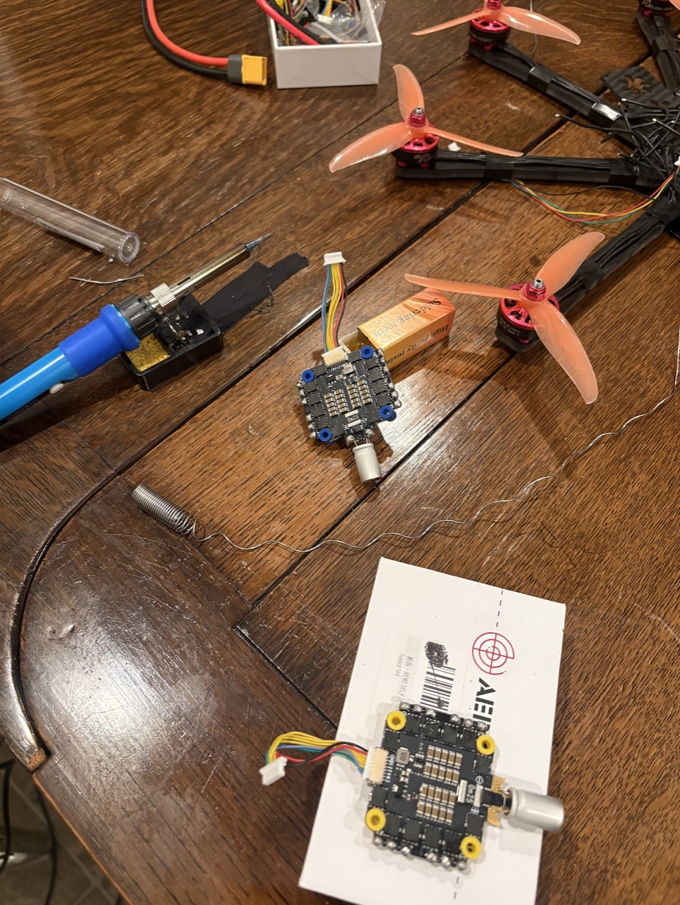 Attaching the capacitors