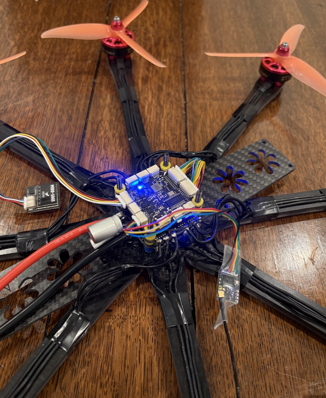The fully soldered drone!