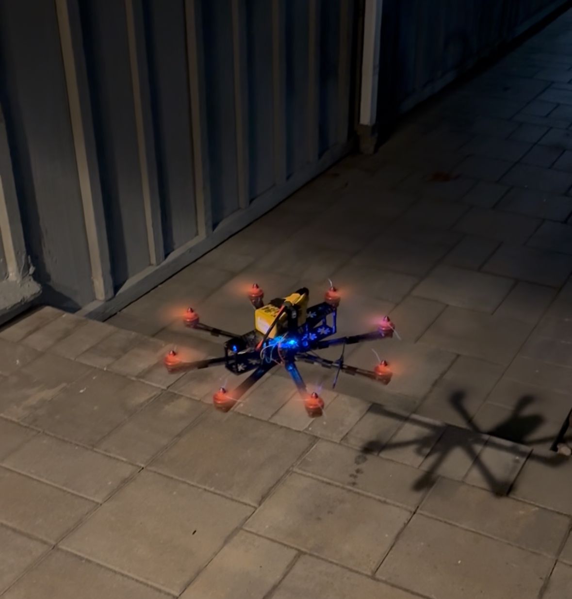 Octocopter hovering